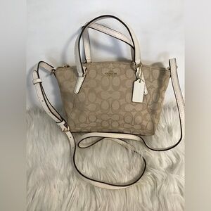 COACH Small Kelsey Satchel Canvas Leather Crossbody Bag